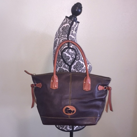 Dooney & Bourke Handbags - Dooney & Bourke Champosa Brown Leather Satchel NWT